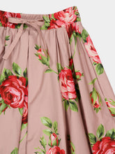 Dolce & Gabbana Rose Bouquet Print Pleated Midi Skirt
