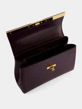 Dolce & Gabbana Burgundy Marlene Handbag in Palmellato Calfskin