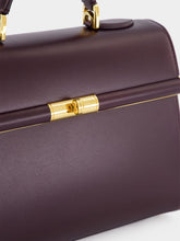 Dolce & Gabbana Burgundy Marlene Handbag in Palmellato Calfskin