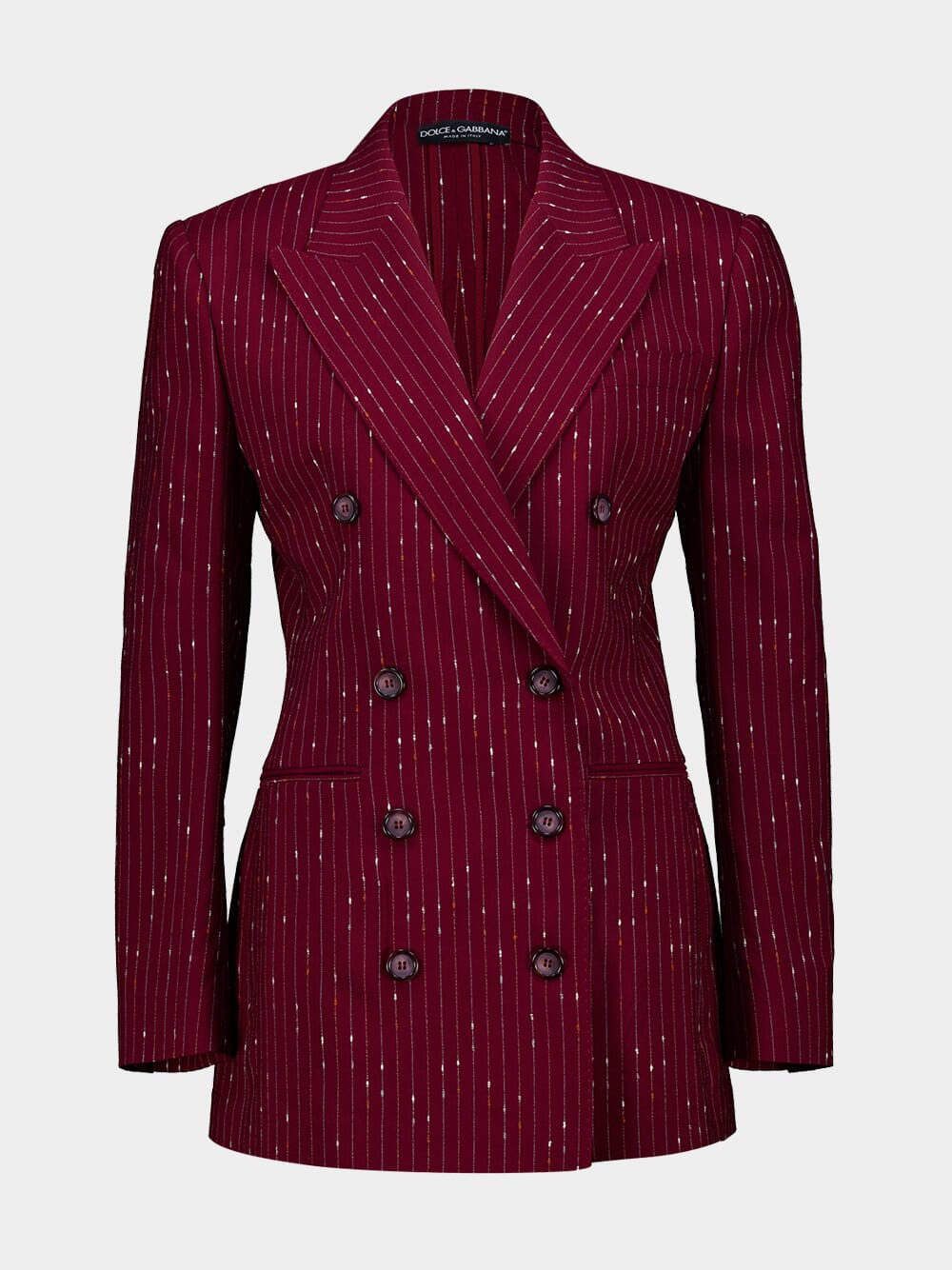 Dolce & Gabbana Red Pinstriped Double-Breasted Jacket | Fashion Clinic