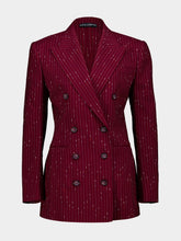 Dolce & Gabbana Red Pinstriped Double-Breasted Jacket