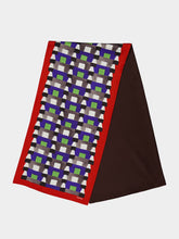 Miu Miu Indigo and Red Printed Silk Scarf