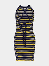 Miu Miu Blue Striped Cotton Dress