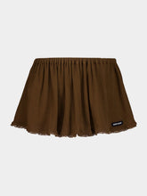 Miu Miu Cocoa Brown Garment-Dyed Cotton Miniskirt