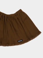 Miu Miu Cocoa Brown Garment-Dyed Cotton Miniskirt