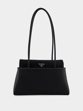 Prada Black Passage Medium Leather Bag with Re-Nylon Flap