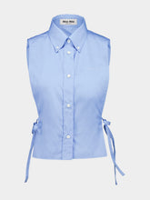 Miu Miu Light Blue Sleeveless Poplin Shirt