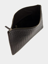 Dragon Diffusion Black A4 Woven Leather Pochette