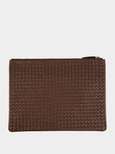 Dragon Diffusion Dark Brown A4 Woven Leather Pochette