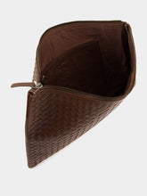 Dragon Diffusion Dark Brown A4 Woven Leather Pochette