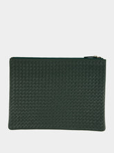 Dragon Diffusion Forest Green A4 Woven Leather Pochette