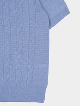 Piacenza 1733 Celeste Blue Silk and Cotton Knit Polo