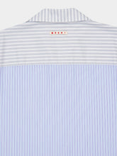 Marni Opal Blue Striped Poplin Bowling Shirt