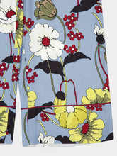 Marni Sky Blue Envers Satin Palazzo Pants with Melodia Print