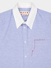Marni Blue Two-Tone Cotton Buttoned Shirt