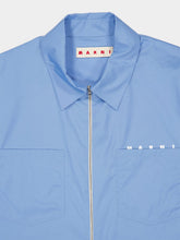 Marni Sky Blue Organic Poplin Zip Shirt
