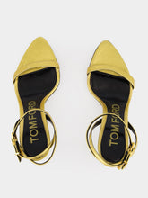 Tom Ford Gold Laminated Nappa Leather Padlock Pointy Sandal