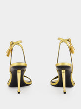 Tom Ford Gold Laminated Nappa Leather Padlock Pointy Sandal