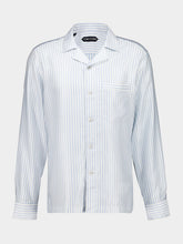 Tom Ford White and Light Blue Striped Silk Shirt