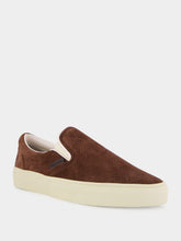 Tom Ford Walnut and Cream Perforated Suede Jude Slip-On Sneaker