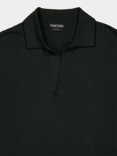 Tom Ford Forest Green Cotton-Silk Tipping Polo