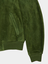Tom Ford Chive Perforated Cashmere Suede Bomber