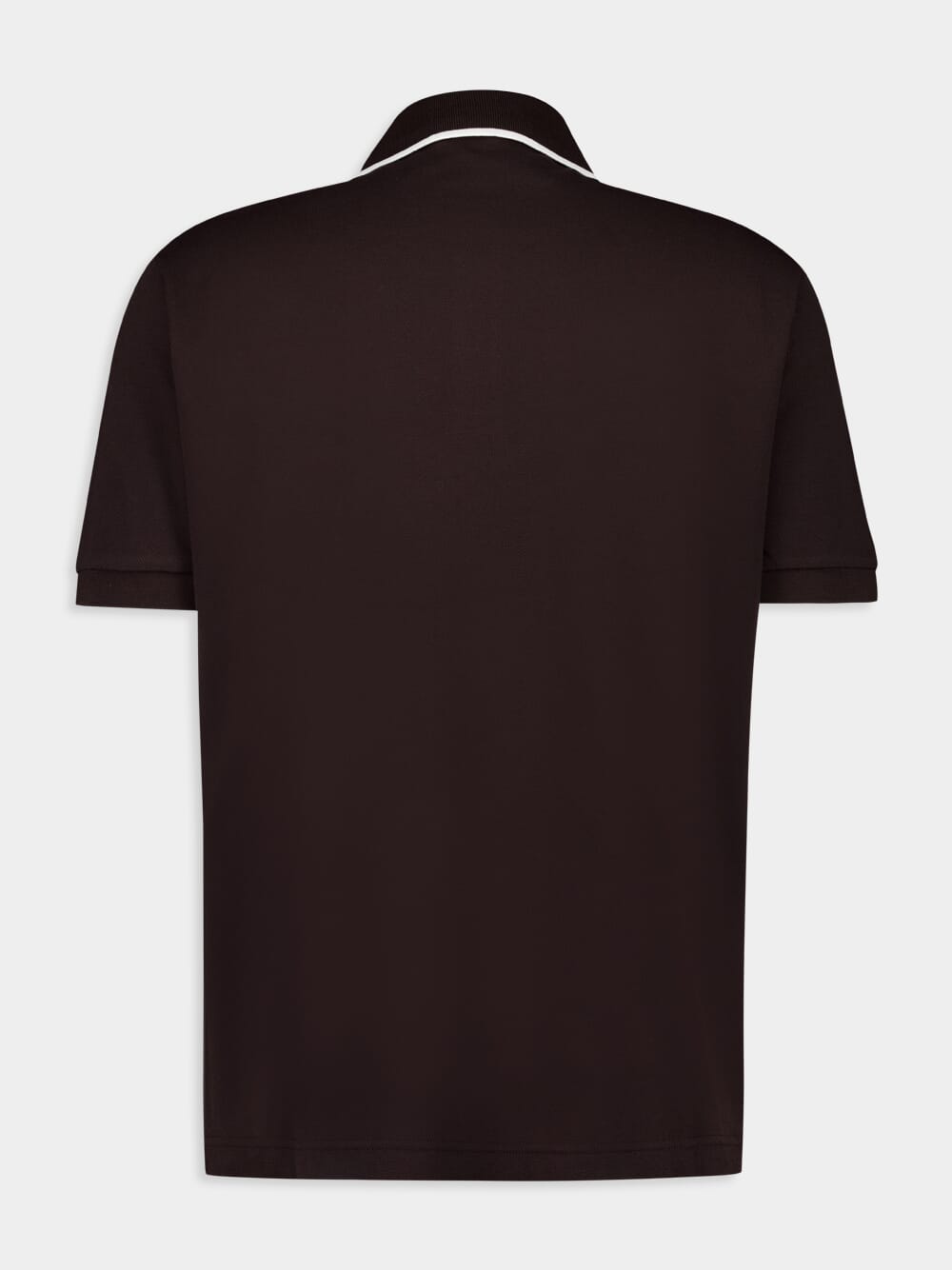 Brown Embroidered Cotton Piqué Polo Shirt