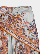 Zimmermann Blue Paisley Flora Aster Silk Midi Skirt