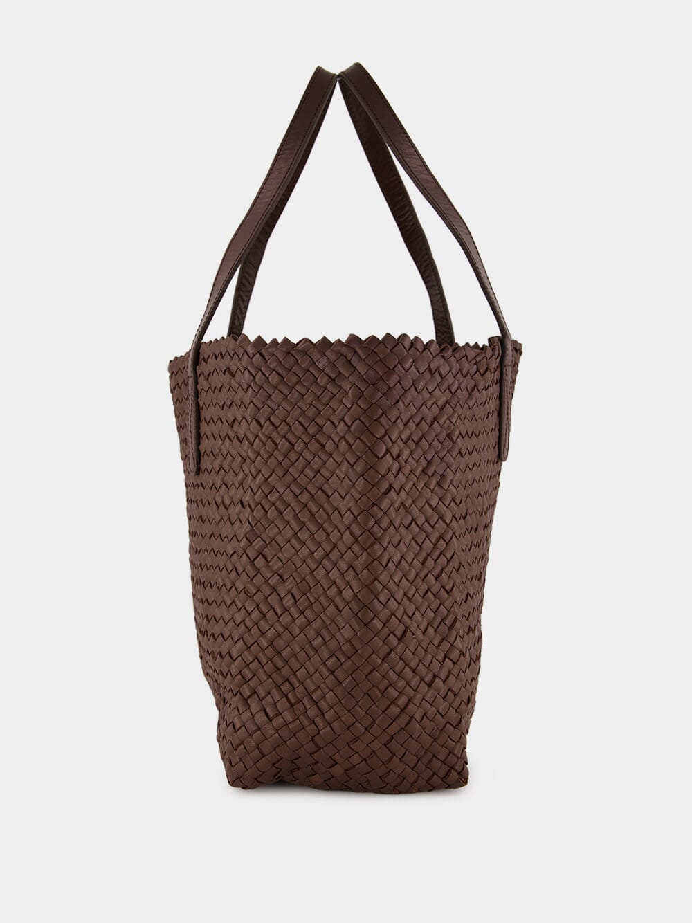 Brown Woven Leather Shoulder Bag