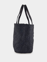 Dragon Diffusion Dark Blue Woven Leather Shoulder Bag