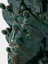 Les Ottomans Dark Green Ceramic Head Sculpture Vase