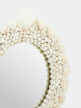 Les Ottomans White Round Handmade Shell Mirror