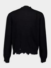 Alexander McQueen Black Distressed Skull Crew Neck Jumper