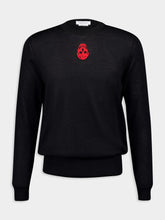 McQueen Inverted Skull Black Crew Neck Jumper