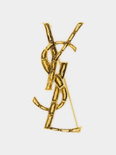 Saint Laurent Gold Cassandre Crocodile Brooch