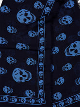 McQueen Indigo and Azure Classic Skull Scarf