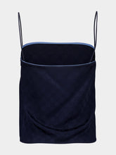 Gucci Dark Blue GG Satin Strappy Top
