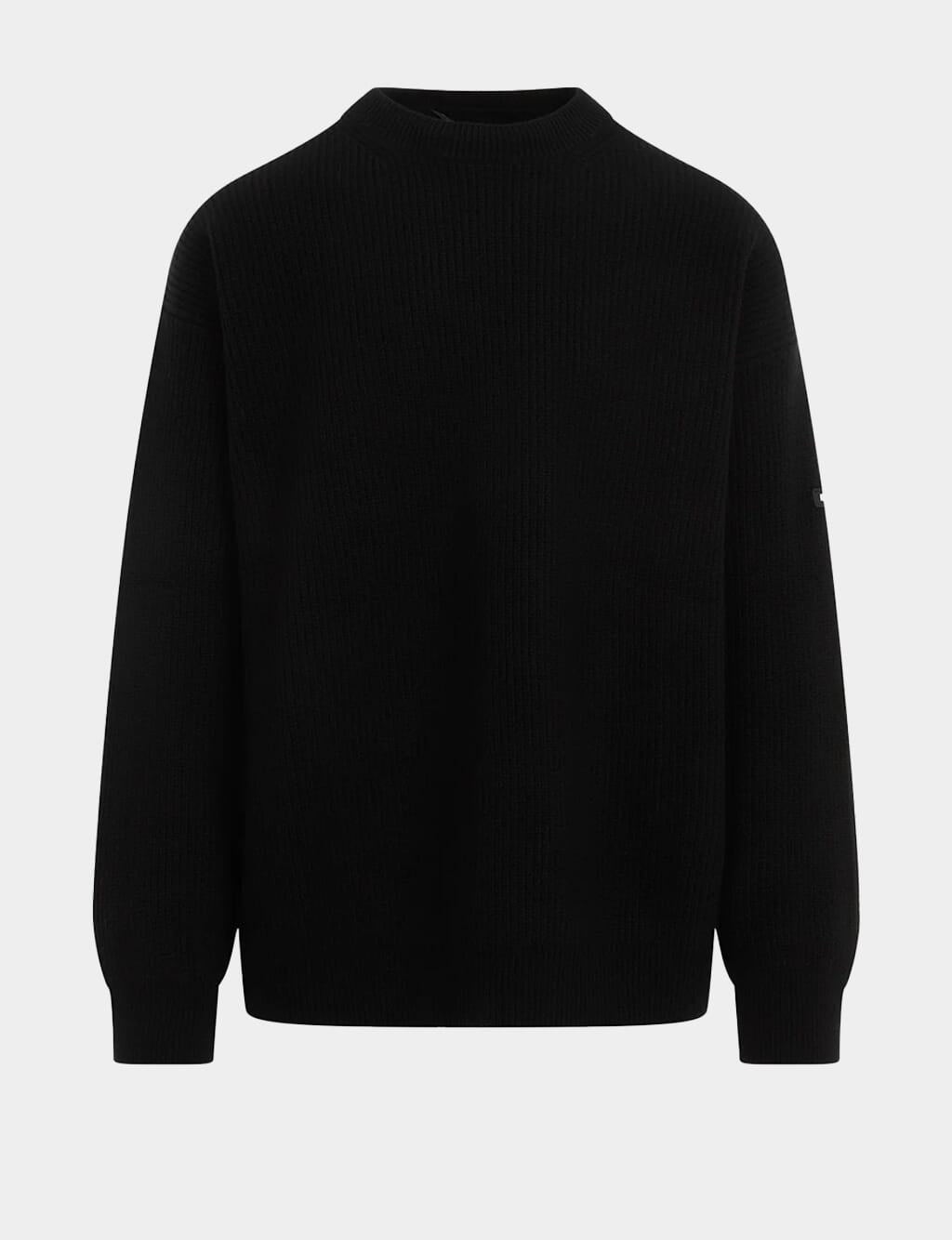 Black Wool Crewneck Sweater