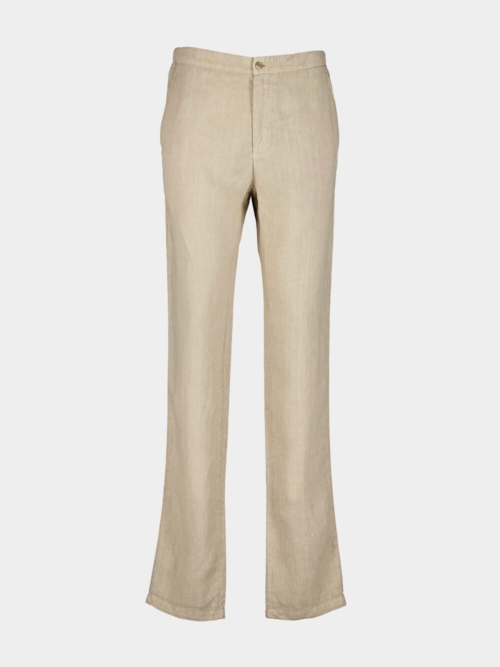 Beige Linen Tailored Pants