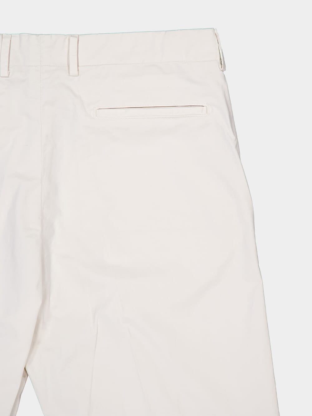 White Regular Fit Cotton Trousers