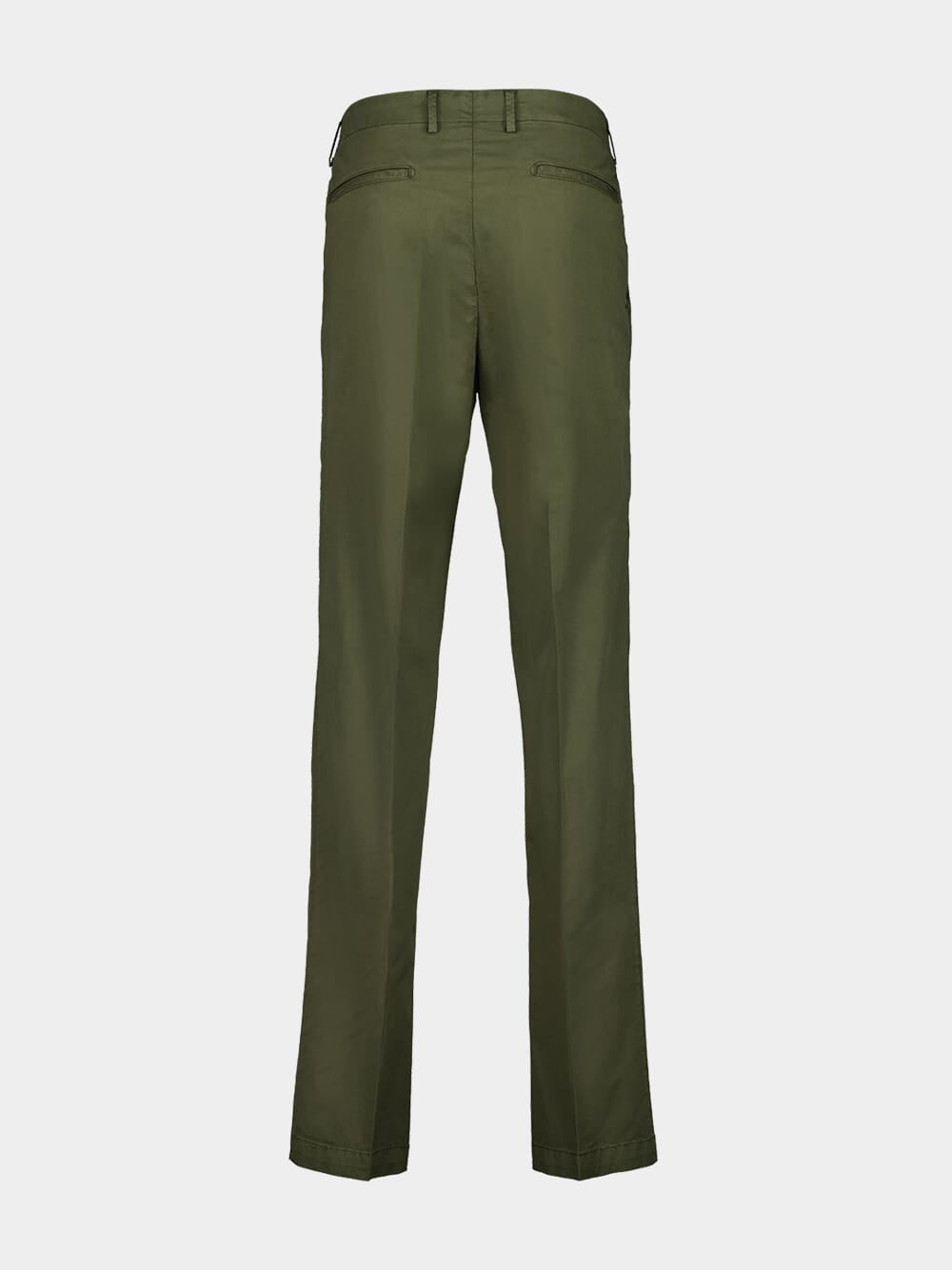 Khaki Green Regular Fit Cotton Trousers