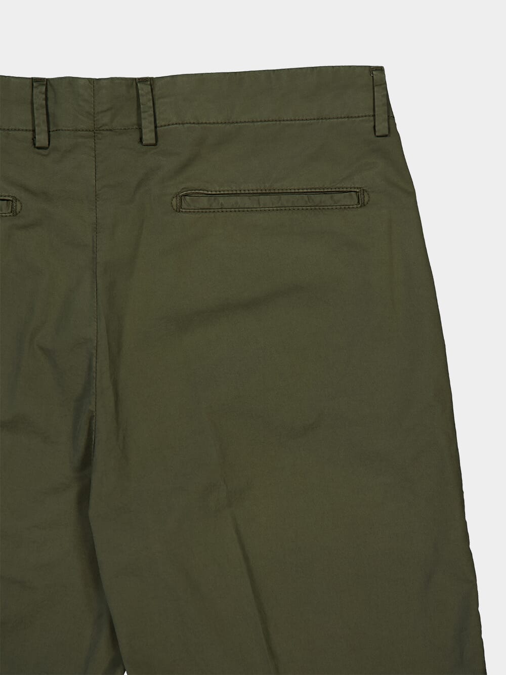 Khaki Green Regular Fit Cotton Trousers