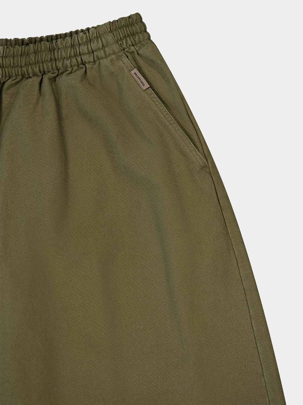 Olive Green Wide-Leg Pants