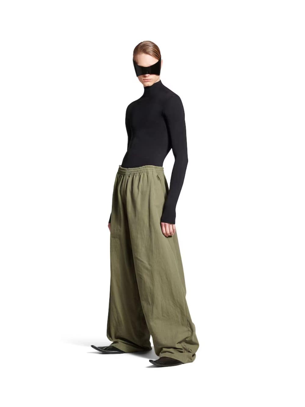 Olive Green Wide-Leg Pants