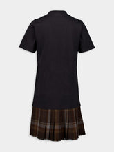 Balenciaga Planet Earth Layered T-Shirt Dress with Checked Kilt