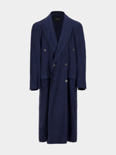 Balenciaga Navy Blue Fluid Double-Breasted Coat
