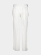 Boglioli White Cotton Straight Fit Trousers