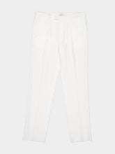Boglioli White Cotton Straight Fit Trousers