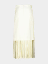 Alémais Cream Woven Fringe Midi Skirt