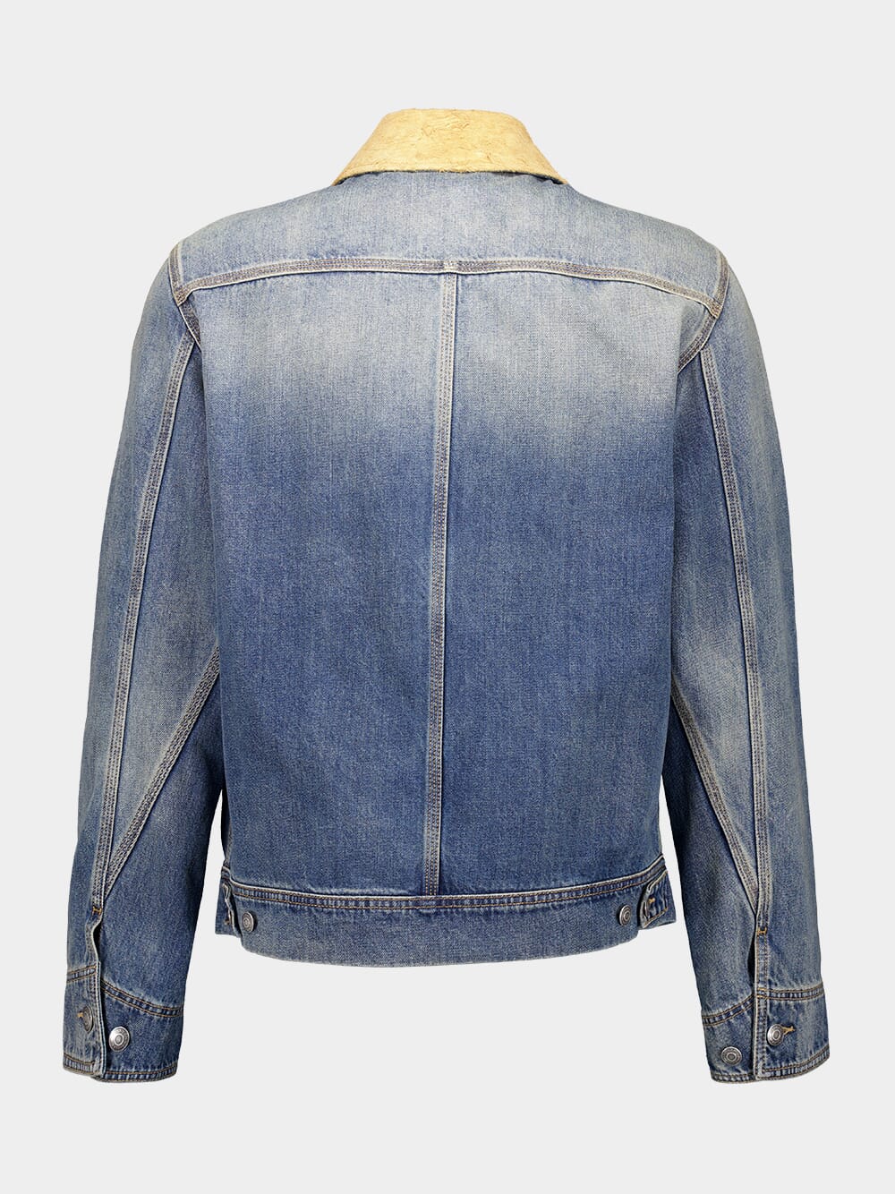 Blue Suede Collar Denim Jacket